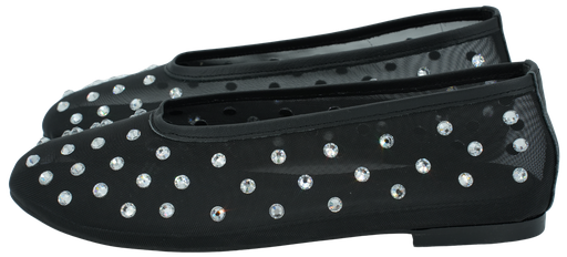 TORAL - SCHWARZE MESH-BALLERINAS „SYBILLA“ MIT NIETEN