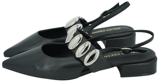 BRUNO PREMI - BALLERINES NOIRES BIJOUX ARGENTÉS