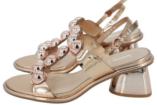 JEANNOT - ROZE GOUDEN HOGE HAK SANDALEN