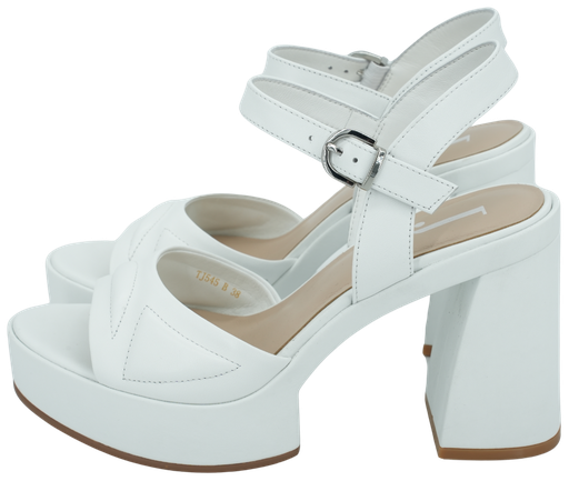 JEANNOT - WHITE PLATFORM HEEL SANDALS