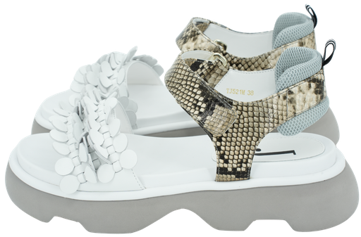 JEANNOT - WITTE SLANGEN SANDALEN