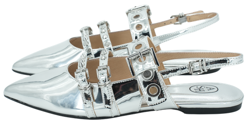 ASH - "BLONDIE" SILVER MIRROR BALLERINAS