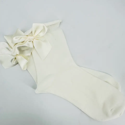 SOCKETTE - OFF-WHITE BOW SOCKS