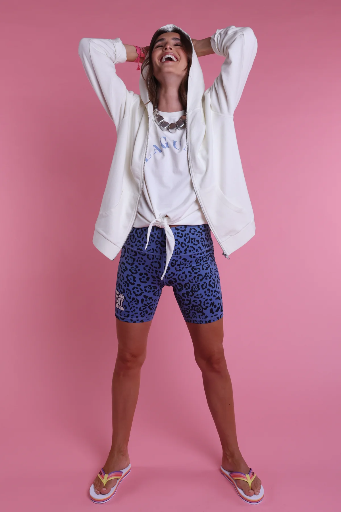 LOVERS BAY CLUB - BLUE LEOPARD SHORT LEGGINGS