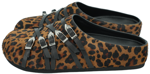 MI/MAI - "TOLEDO" CLOG MULES WITH LEOPARD STRAPS