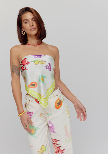 HARPER AND YVE - "TROPICANA" SCARF OFF-WHITE MULTI