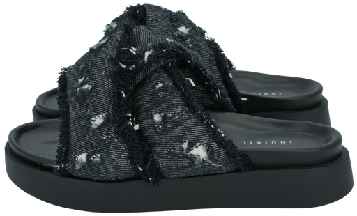 INUIKII - ZWARTE DENIM SANDALEN
