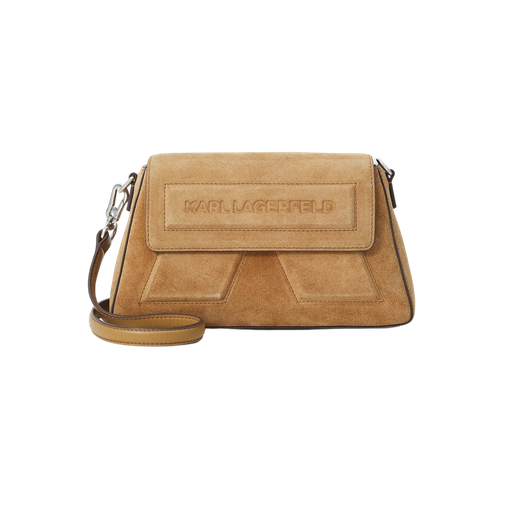 KARL LAGERFELD - „IKON/K“ KARAMELL-WILDLEDERTASCHE