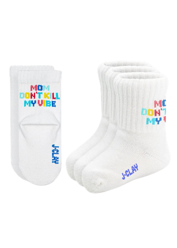 JCLAY - CHAUSSETTES ENFANTS "MOM DON'T KILL MY VIBE"