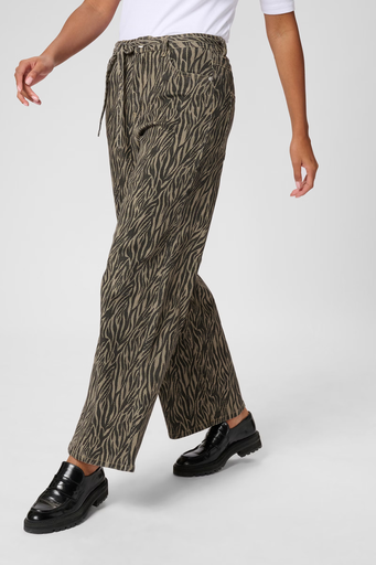 KAFFE - “KALEONDRA” BEIGE ANIMAL TROUSERS