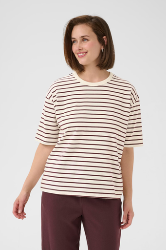 KAFFE - BRAUNES "KAWINNY" MATROSEN-T-SHIRT
