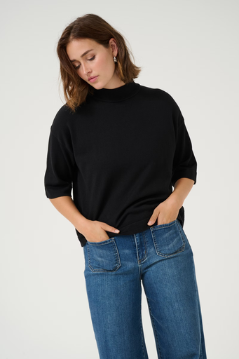 KAFFE - SCHWARZE BLUSE „KALIZZA“