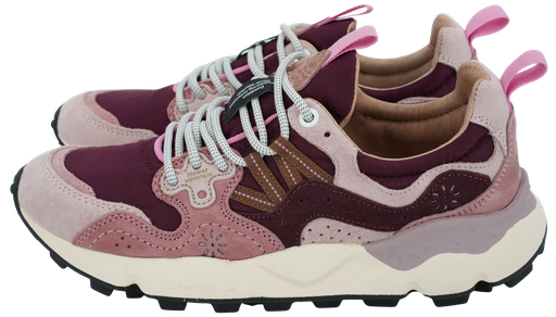 FLOWER MOUNTAIN - "YAMANO 3" ROSA UND BURGUNDERROTE SNEAKERS
