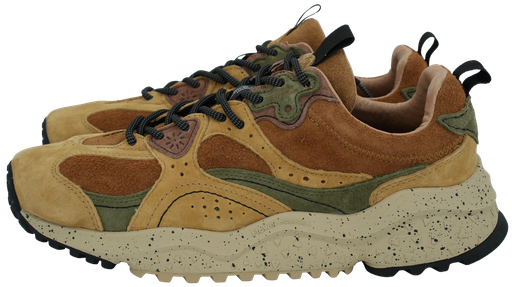 FLOWER MOUNTAIN - BRUINE EN KHAKI SNEAKERS "WAVE"