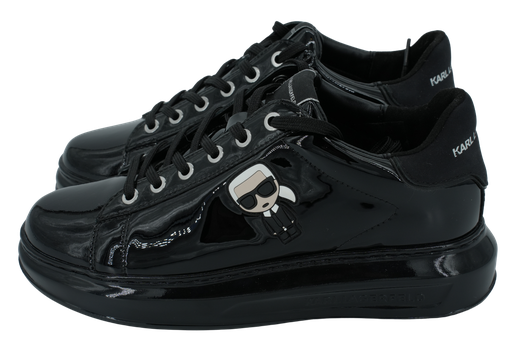 KARL LAGERFELD - BASKETS "KAPRI" NOIRES VERNIES