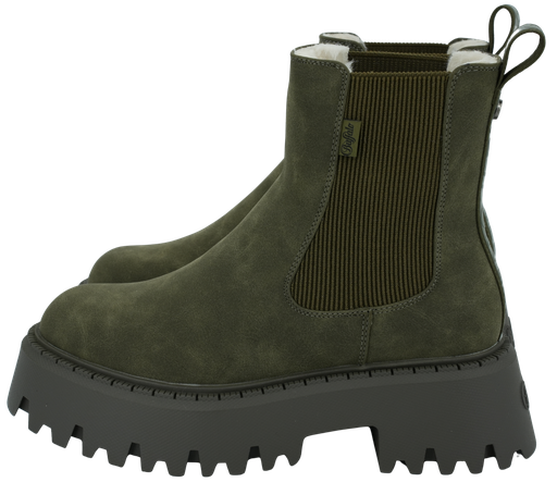 BUFFALO - KHAKI "ASPEN" CHELSEA BOOTS MET BONT
