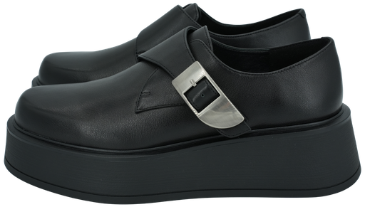 BRUNO PREMI - BLACK DERBY SHOES WITH BUCKLE