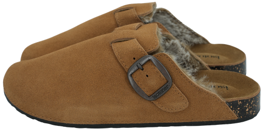 ISOTONER – CLOGS AUS KAMELLEDER MIT PELZFUTTER