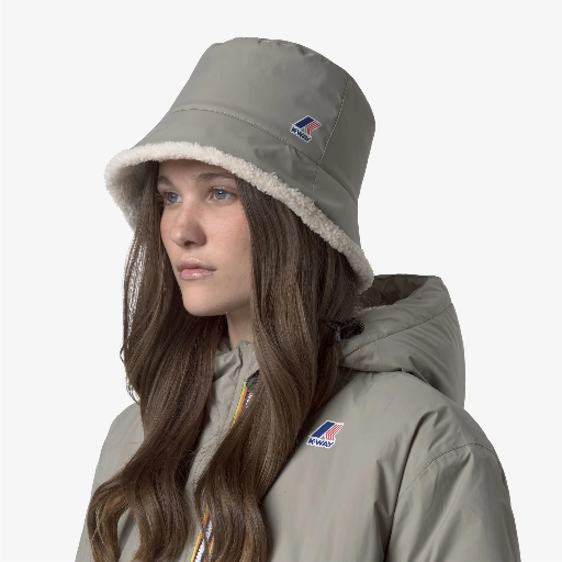 K-WAY - BOB "LE VRAI 4.0 PASCALLE ORSETTO" VERT ET ÉCRU