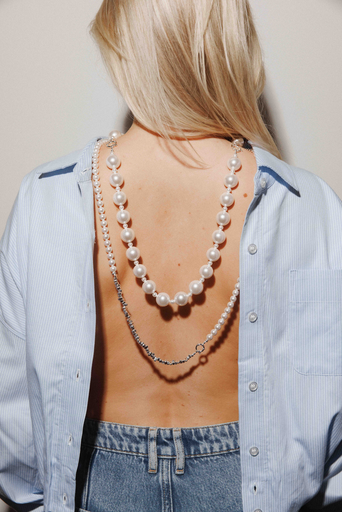 CATWALK JUNKIE - COLLIER "WILD ROMANCE" PERLE ET ARGENTÉ 