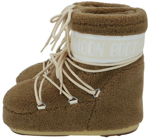 MOON BOOT - CAMEL "ICON LOW FLEECE" LAARZEN