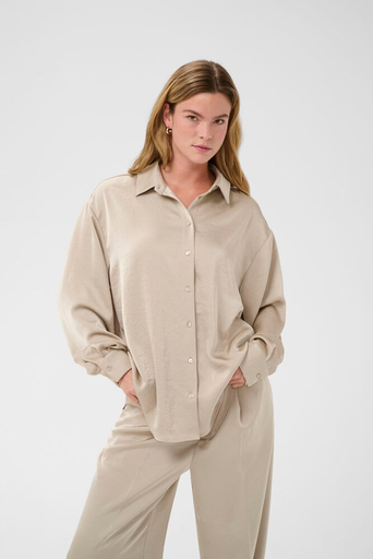 KAFFE - "KARORY" SATIN BEIGE SHIRT