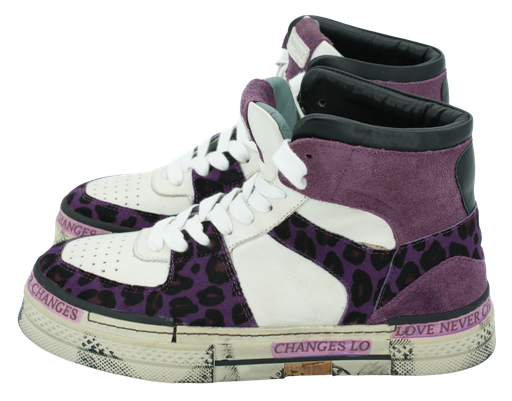 REBECCA WHITE - BEIGE-LILA MID SNEAKERS