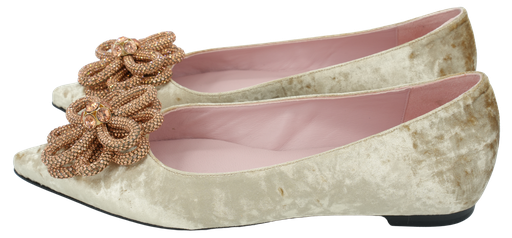 RAS - "MARS NUDE" BEIGE VELVET BALLERINAS
