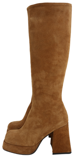 CURIOSITE - BEIGE OVERKNEE-STIEFEL MIT ABSATZ