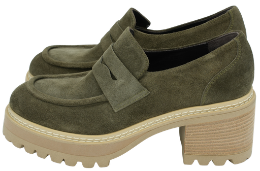 FAIRE - KHAKI MOCASSINS MET HAK